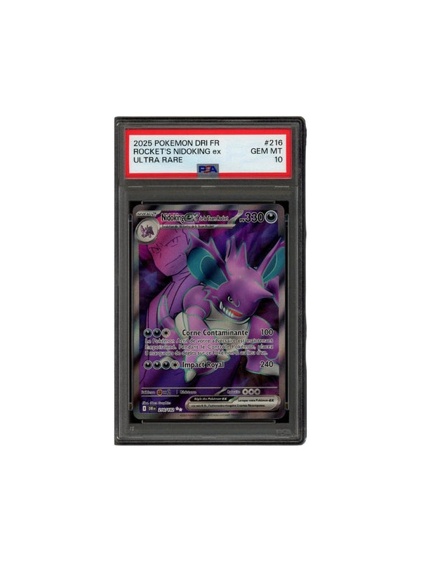 Team Rockets Nidoking ex PSA 10 English Pokemon Card 216 Destined Rivals 2025