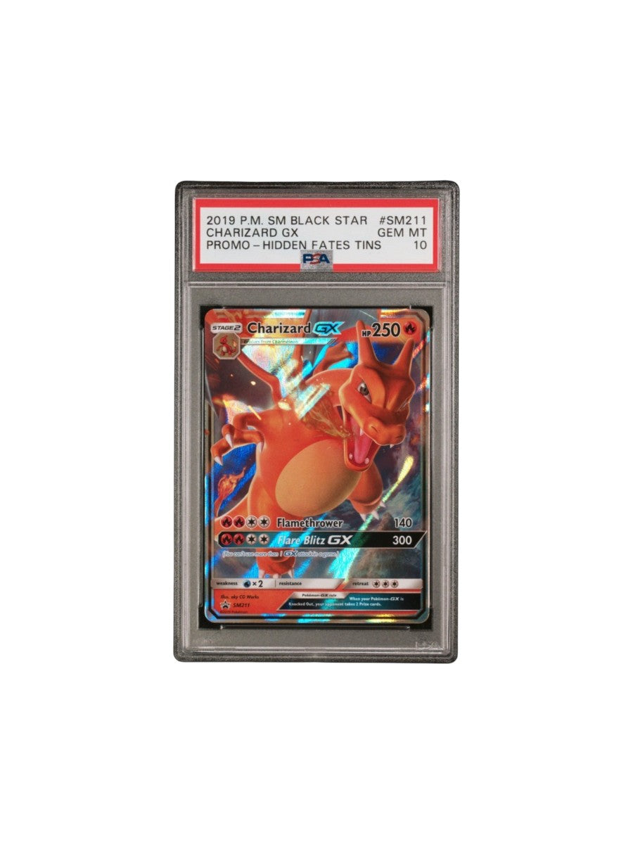 2019 Pokemon Charizard GX SM211 HOLO Hidden Fates Tins Promo Graded PSA 10