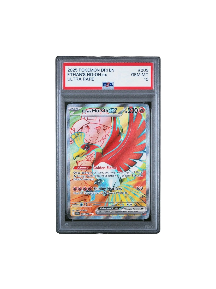 Ethan's Ho-oh ex PSA 10 English Pokemon Card 209 Destined Rivals 2025 UR