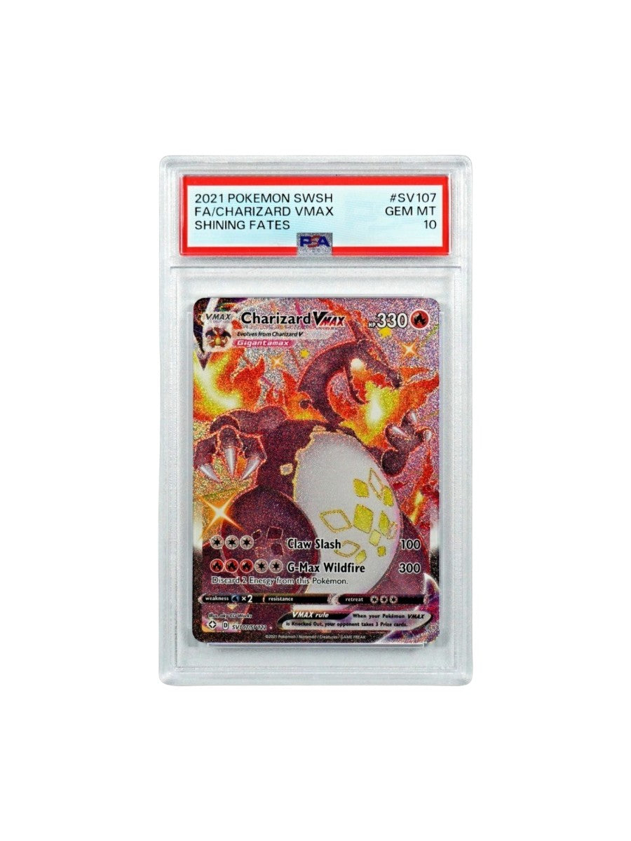 Pokemon PSA 10 Charizard Vmax #SV107 Full Art Shining Fates 2021 English