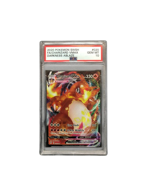 2020 Pokemon SWSH Full Art Charizard VMAX PSA 10 Gem Mint Darkness Ablaze No 020