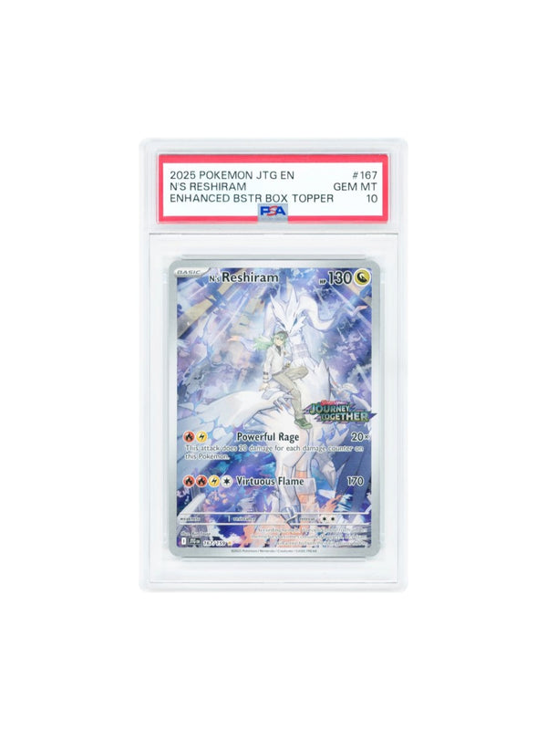 N's Reshiram Journey Together Stamped 167 PSA 10 Gem Mint Box Topper Promo